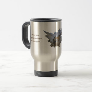 Bedruckbare Reise-Tasse, Goldengel, addieren Namen Reisebecher