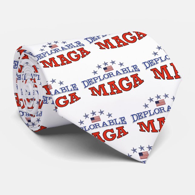 Bedrückend MAGA LOL Neck Tie Krawatte (Gerollt)