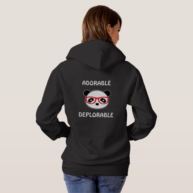 Bedrückend Panda Hoodie - Adorable bedauernswerte  (Schwarz voll)