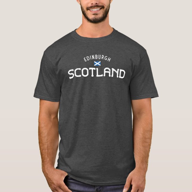 Bedrückt Edinburgh Schottland T-Shirt (Vorderseite)
