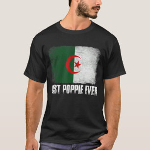 Bedrückte algerische Flagge Beste Poppie-Ever-Fami T-Shirt