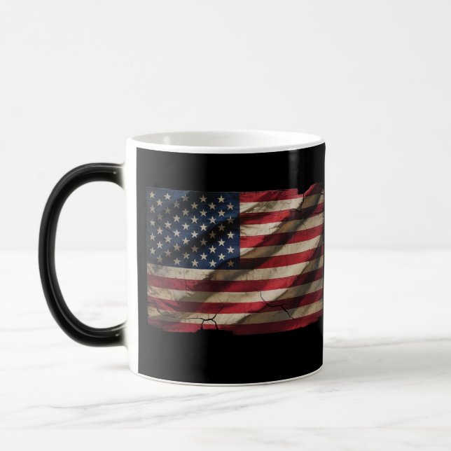 Bedrückte amerikanische Flag Magic Morphing Coffee Verwandlungstasse (Links)