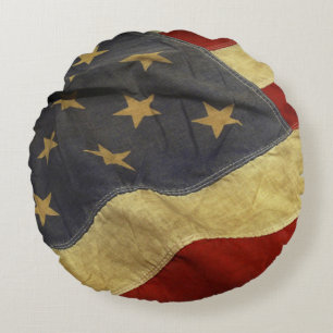 Bedruckte amerikanische Flagge Rundes Kissen