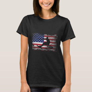 Bedrückte amerikanische Flagge Wasser Skifahren Us T-Shirt