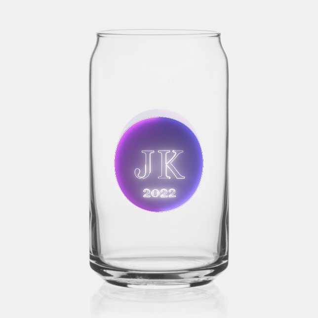 Bedruckte Can Glass JK 2022 Lila Logo Dosenglas (Vorderseite)