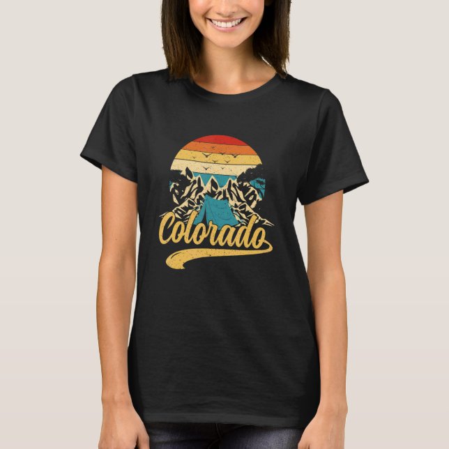 Bedrückte Colorado Flag Rocky Mountains T-Shirt (Vorderseite)