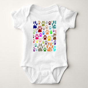 Bedrückte farbige Hundeschlittendrucke Baby Strampler
