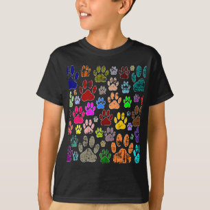 Bedrückte farbige Hundeschlittendrucke T-Shirt