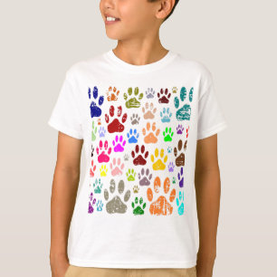 Bedrückte farbige Hundeschlittendrucke T-Shirt