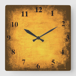 Bedrückte Gold Wall Clock Quadratische Wanduhr