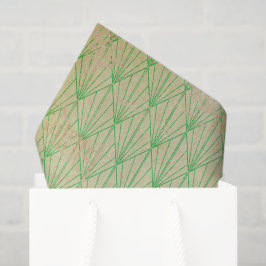 Bedrückte grüne Kunst-Déco Seidenpapier