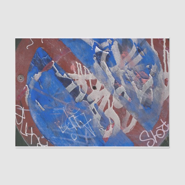 Bedrückte Grunge Red Blue Paint Urban DIY Dekorati Seidenpapier (Vorderseite)