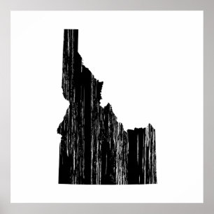 Bedrückte Kontur des Idaho-Staat Poster