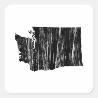 Bedrückte Kontur des Washingtoner Staat Quadratischer Aufkleber