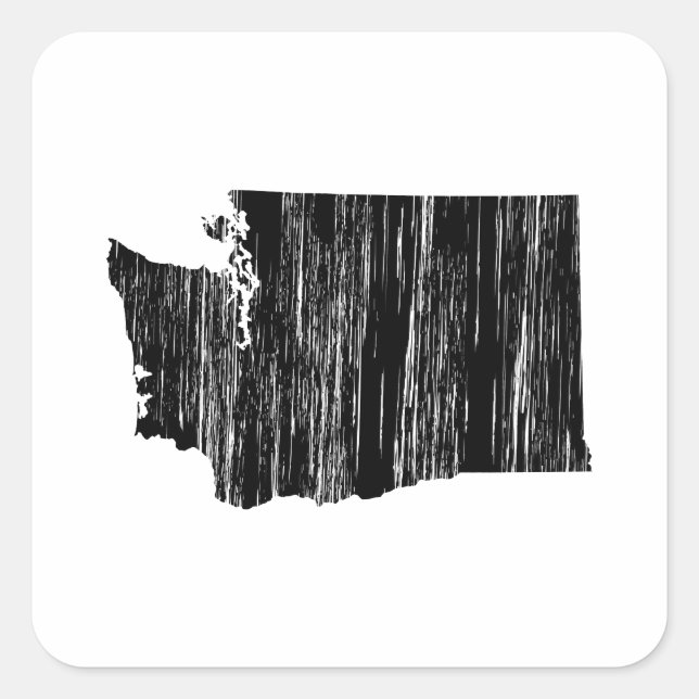 Bedrückte Kontur des Washingtoner Staat Quadratischer Aufkleber (Vorderseite)