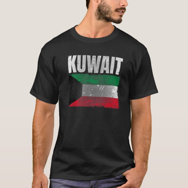 Bedrückte Kuwait-Flagge Grafik für Männer Frauen K T-Shirt (Vorderseite)
