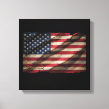 Bedruckte Leinwand mit amerikanischer Flagge im Qu