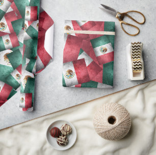 Bedrückte mexikanische Flaggen Geschenkpapier