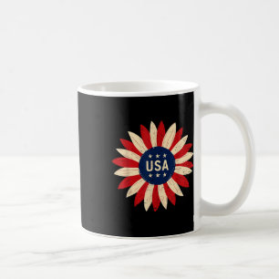 Bedrückte Patriotische Sonnenblume US-Flagge 4. Ju Kaffeetasse