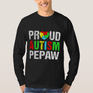 Bedrückte Proud Autismus Pepaw Herzfamilie Matchin T-Shirt