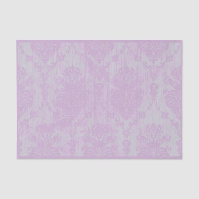 Bedrückte rosa Grunge Damask Seidenpapier (Vorderseite)