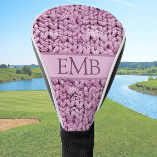 Bedruckte rosa Strick Design Custom Monogram Ladys Golf Headcover (Von Creator hochgeladen)