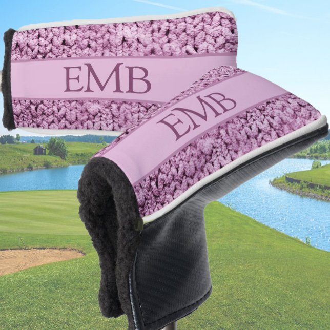 Bedruckte rosa Strick Design Custom Monogram Ladys Golf Headcover (Von Creator hochgeladen)