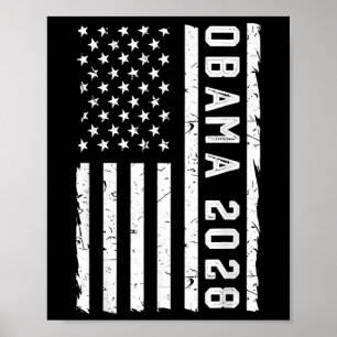 Bedrückte Vintage Amerika-Fahne Obama für Präsiden Poster