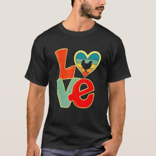 Bedruckte Vintage-Hühner-Farmer-Tiere Valenti T-Shirt