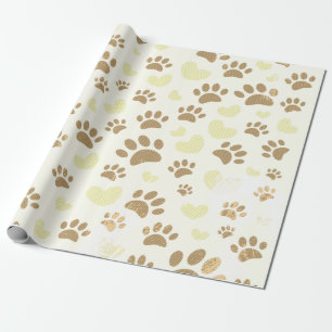 Bedrückte Vintage Sepia-Hundepapierdrucke und -he Geschenkpapier