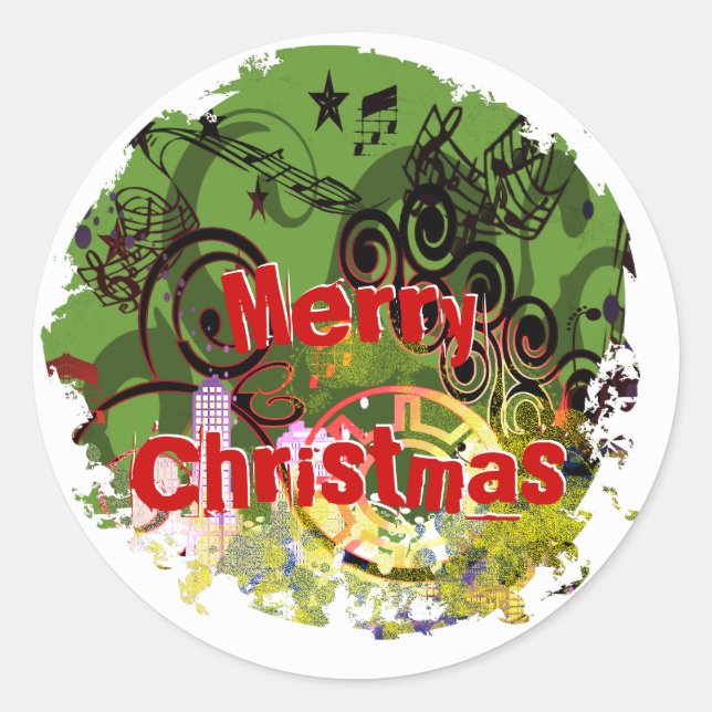 Bedrückte Weihnachtskleber - individuell angepasst Runder Aufkleber (Vorderseite)