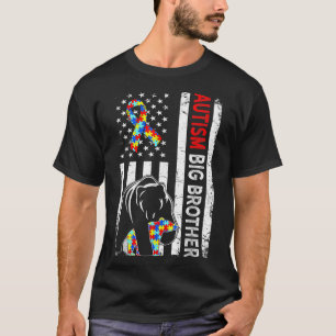 Bedrückter amerikanischer Fahnen Autismus Big Brot T-Shirt