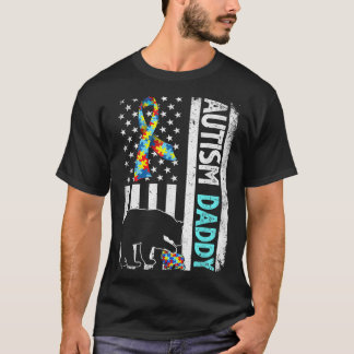 Bedrückter amerikanischer Flaggenautismus Daddy Be T-Shirt
