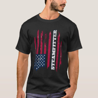 Bedrückter amerikanischer Steamfitter T-Shirt