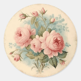 Bedrückter Chic, rosa Shabby Chic Runder Aufkleber