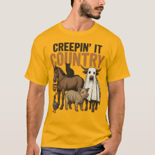 Bedruckter Creepin' It Country DTF Heat Transfer T-Shirt