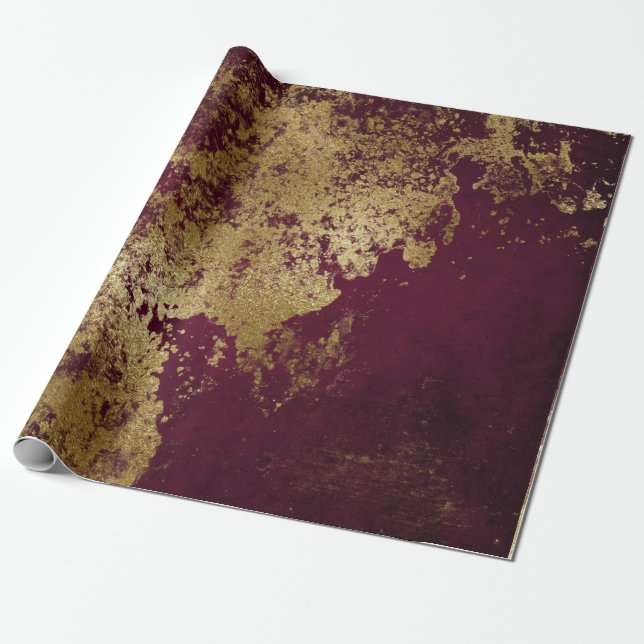 Bedrückter Goldener Burgunder Rostschlag Geschenkpapier (Ungerollt)