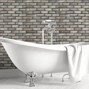 Bedruckter Grauer Ziegel Tapete