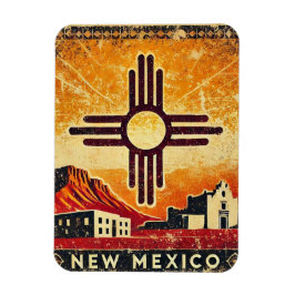 Bedrückter Grunge New Mexico Magnet