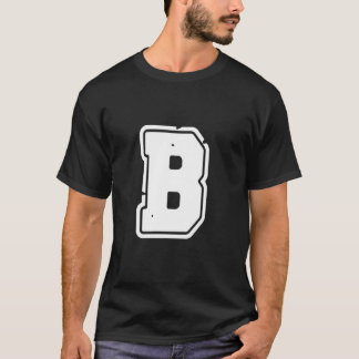 Bedrückter Letter B-Hauptstadt Alphabet-Monogramm- T-Shirt