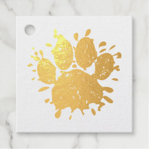 Bedrückter Paint Spritzer Dog Paw Print Geschenkanhänger