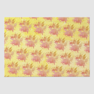Bedrückter Paint Spritzer Dog Paw Print Seidenpapier