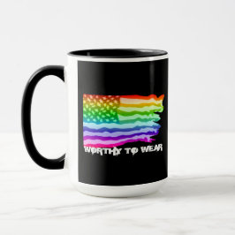 Bedrückter Regenbogen der US-Fahne - es lohnt sich Tasse