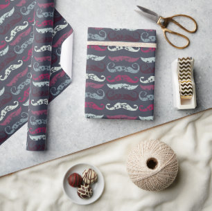 Bedrückter Retro-Schnurrbart Geschenkpapier