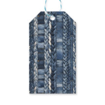 Bedrückter und geflochtener Blauer Jean Denim