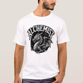 Bedrucktes Alchemist-Shirt mit geflügelter Schlang T-Shirt