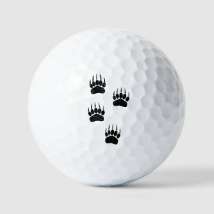 Bedrücktes altes Papier drucken schwarze Bärenpaws Golfball