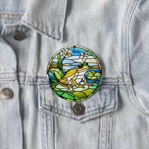 Bedrucktes Frosch-Glas-Design Button