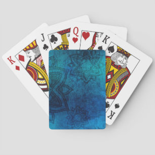 Bedrücktes, hellblaues Mandala-Muster Spielkarten