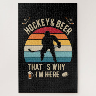 Bedrücktes Hockey und Bier Wortspiel Hockey